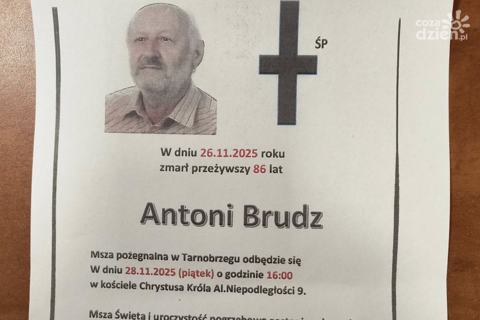 Zmarł Antoni Brudz – zasłużony społecznik i honorowy obywatel Tarnobrzega