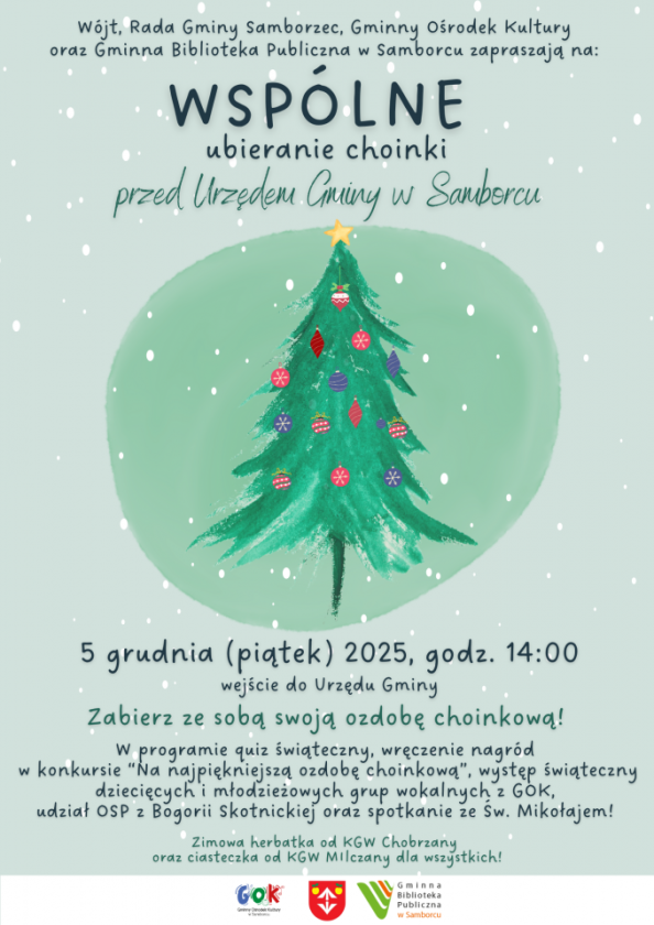 Samborzec zaprasza na wspólne ubieranie choinki. Świąteczna atmosfera już 5 grudnia