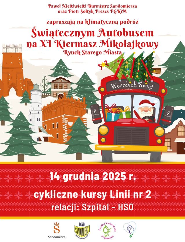 Bezpłatne przejazdy autobusami linii nr 2 podczas XI Kiermaszu Mikołajkowego