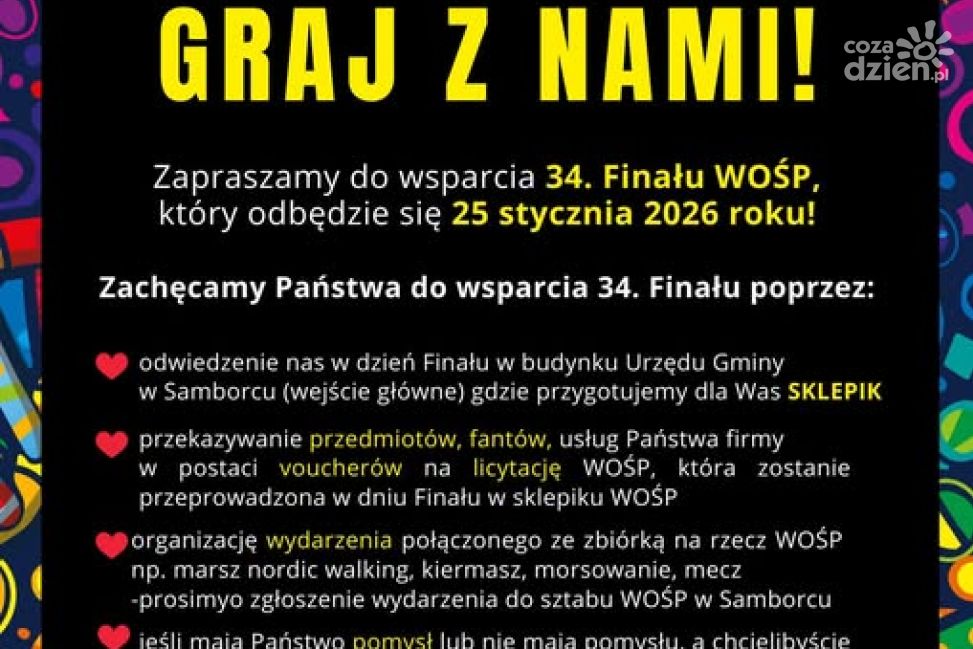 34. Finał WOŚP – graj z nami i wspieraj zdrowie dzieci