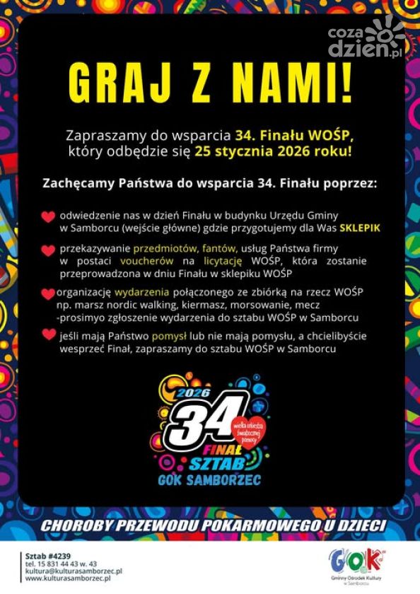 34. Finał WOŚP – graj z nami i wspieraj zdrowie dzieci