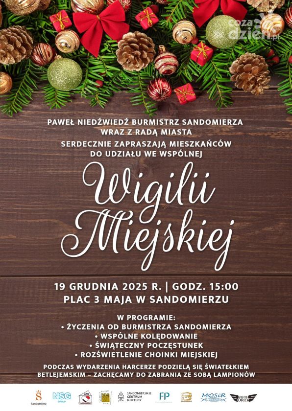 Zaproszenie na Wigilię Miejską w Sandomierzu