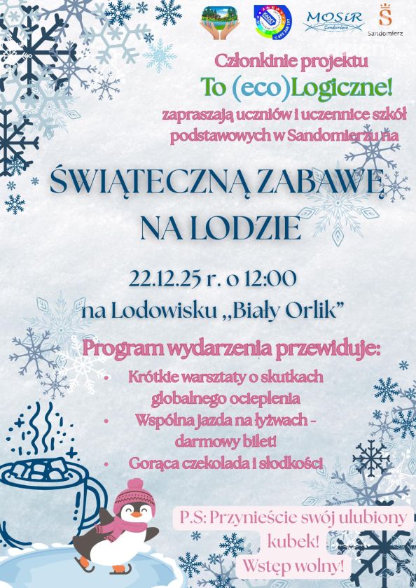 Świąteczna zabawa na lodzie w Sandomierzu. Edukacja, ruch i gorąca czekolada