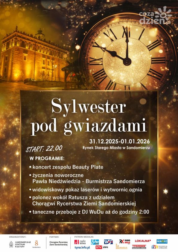 „Sylwester pod gwiazdami” na sandomierskim Rynku. Miasto zaprasza na plenerowe powitanie Nowego Roku
