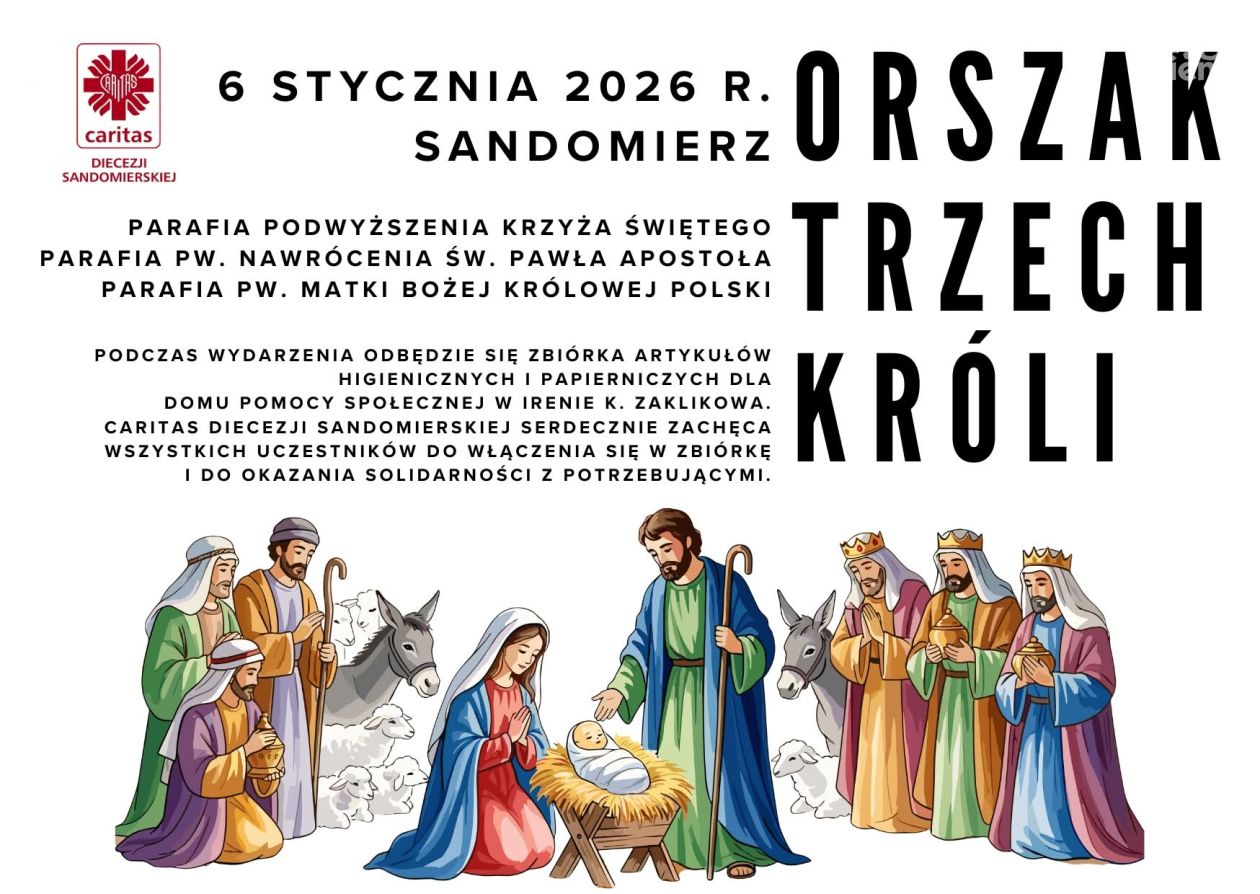 Orszak Trzech Króli przejdzie ulicami Sandomierza 6 stycznia