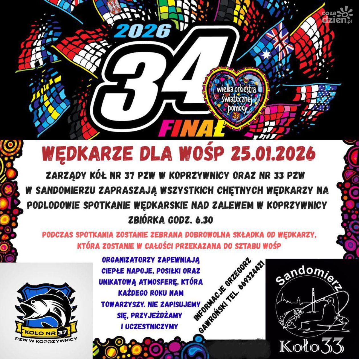 Wędkarze z Koprzywnicy i Sandomierza zagrają dla WOŚP. Podlodowe spotkanie nad zalewem