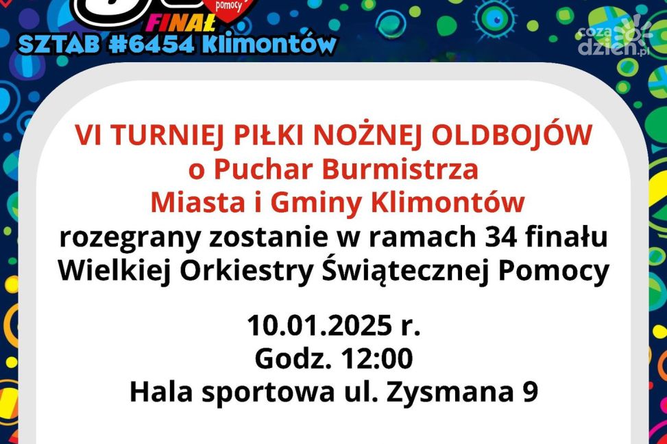 VI Turniej Oldbojów o Puchar Burmistrza Klimontowa w ramach 34. Finału WOŚP