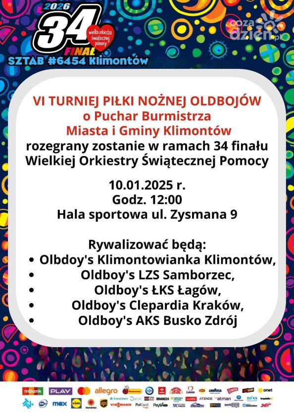 VI Turniej Oldbojów o Puchar Burmistrza Klimontowa w ramach 34. Finału WOŚP