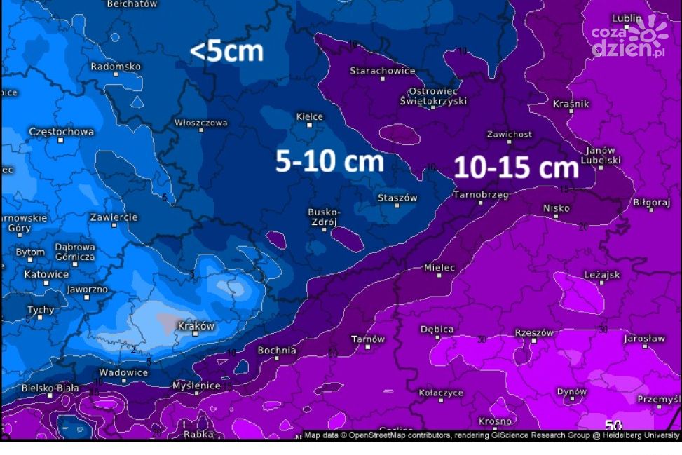 Nadchodzą opady śniegu i silne mrozy w województwie świętokrzyskim
