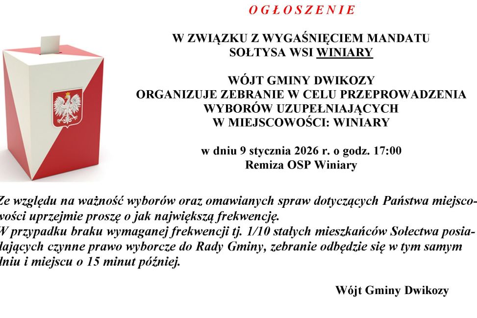 Wybory uzupełniające w Winiarach