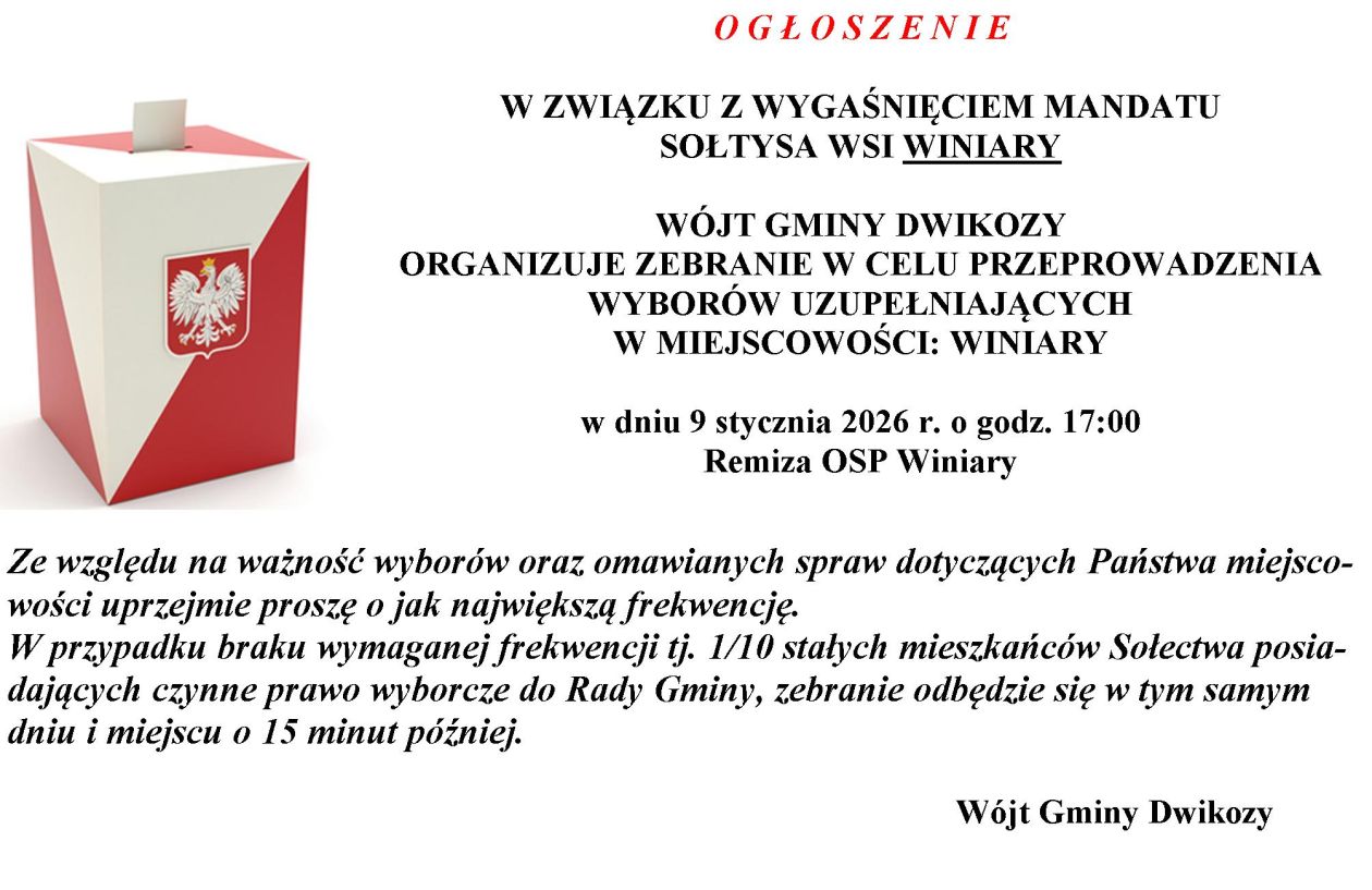 Wybory uzupełniające w Winiarach