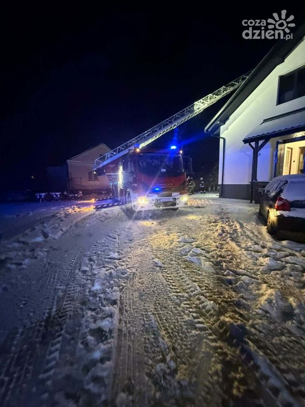 Pożar sadzy w przewodzie kominowym w Skotnikach