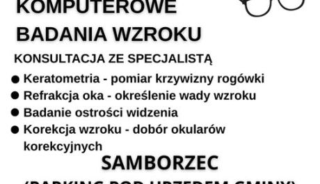 Bezpłatne badanie wzroku dla mieszkańców gminy Samborzec