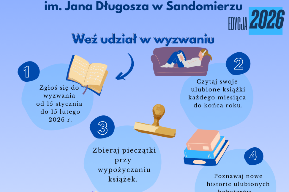 „Książkowy Niekalendarz 2026” – czytelnicze wyzwanie dla najmłodszych w Sandomierzu