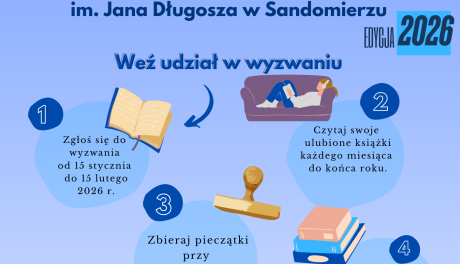 „Książkowy Niekalendarz 2026” – czytelnicze wyzwanie dla najmłodszych w Sandomierzu