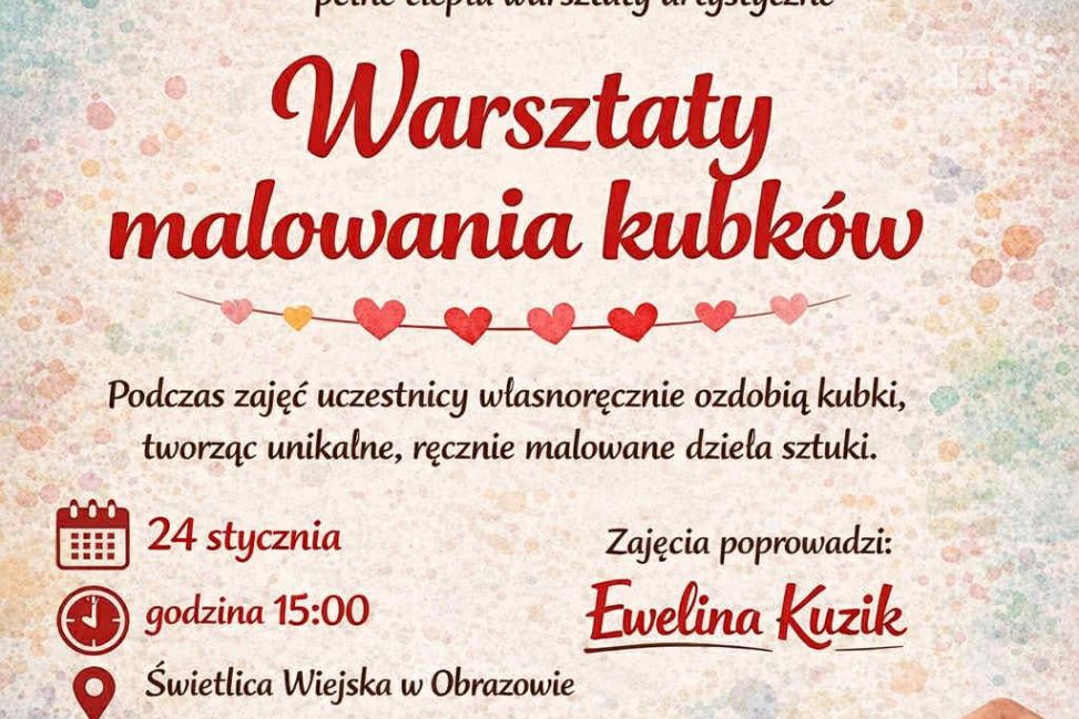Pędzle, kolory i ceramika. Warsztaty malowania kubków w Obrazowie