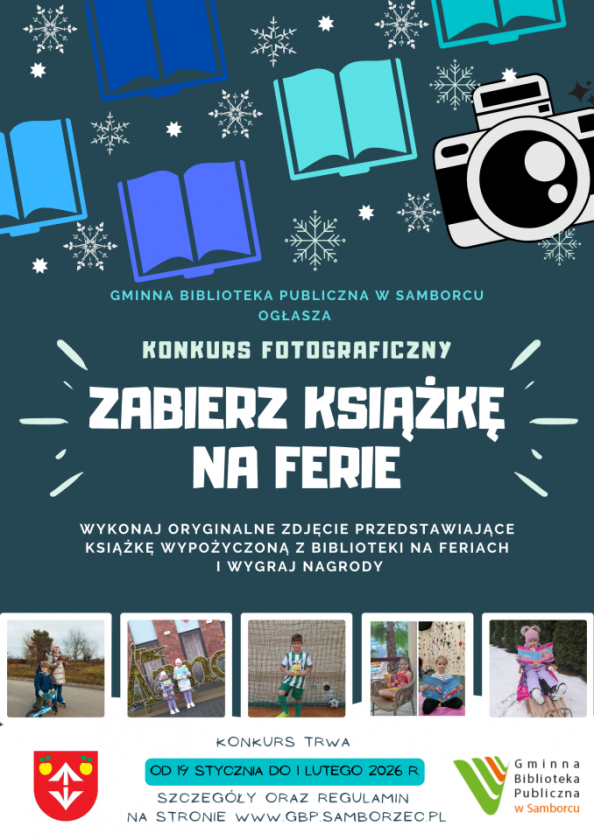 „Zabierz książkę na ferie” – konkurs fotograficzny w Samborcu