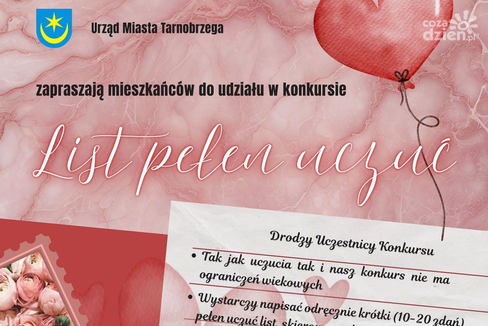 „List pełen uczuć” – walentynkowy konkurs literacki dla mieszkańców Tarnobrzega
