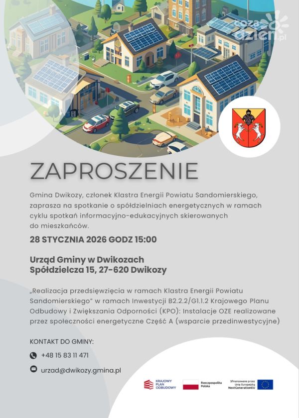 Spotkanie o spółdzielniach energetycznych i OZE w Dwikozach
