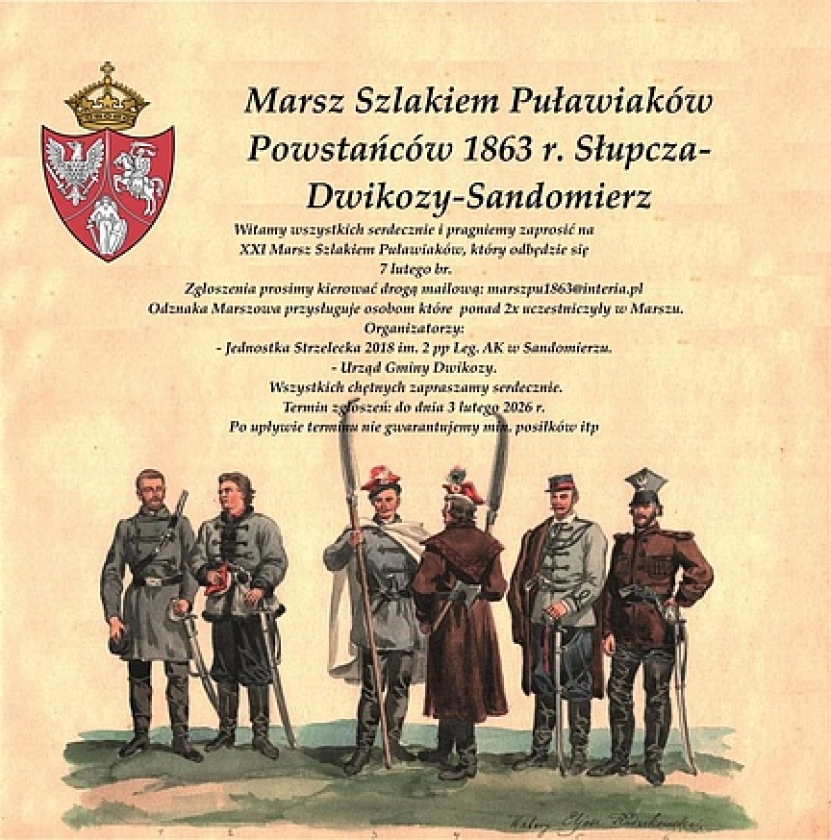 Marsz pamięci Powstańców Styczniowych w gminie Dwikozy. Program i tło historyczne