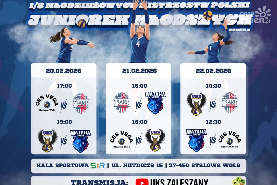 Stalowa Wola gospodarzem 1/8 Finału Mistrzostw Polski Juniorek Młodszych w siatkówce