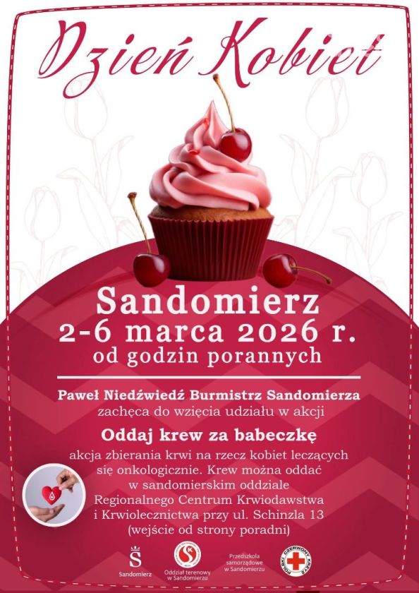 „Oddaj krew za babeczkę” – akcja w Sandomierzu wspierająca kobiety onkologicznie chore