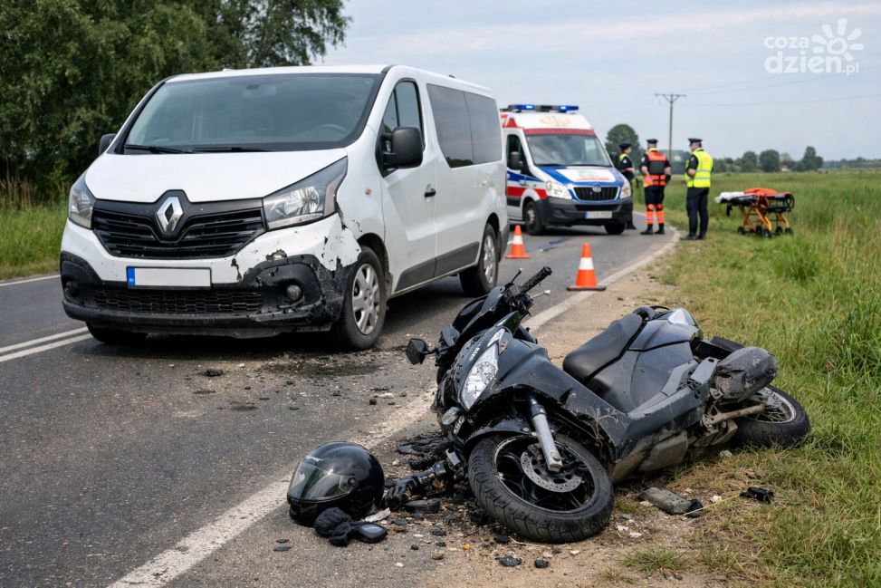 Kolizja z udziałem motoroweru na terenie gminy Koprzywnica