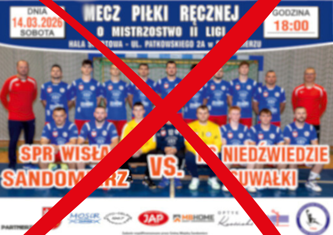 Mecz SPR Wisły Sandomierz z KS Niedźwiedzie Suwałki odwołany – walkower dla gospodarzy
