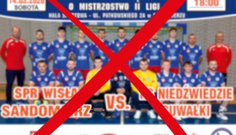 Mecz SPR Wisły Sandomierz z KS Niedźwiedzie Suwałki odwołany – walkower dla gospodarzy