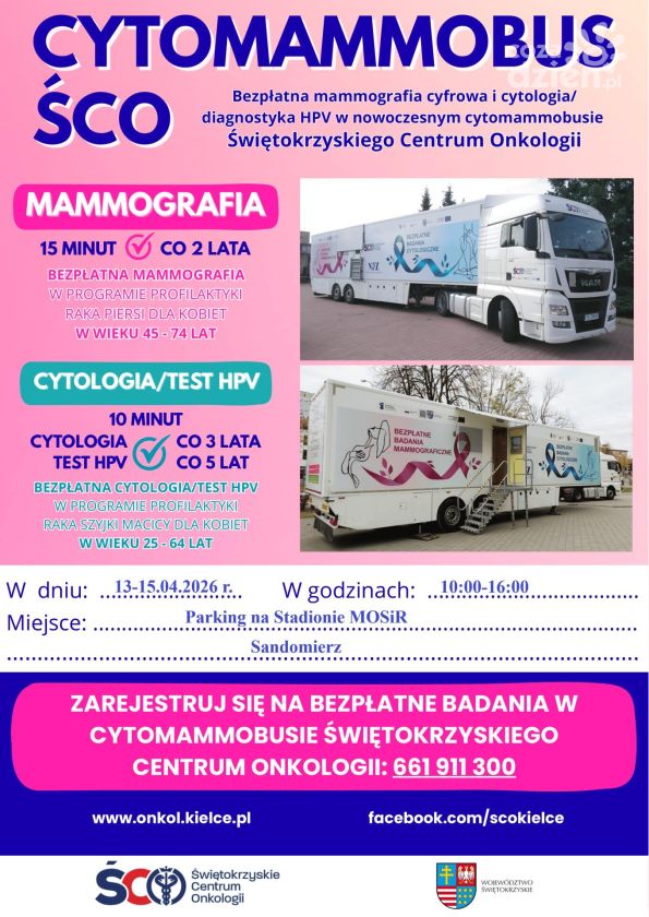 Cytomaniek w Sandomierzu. Bezpłatne badania tylko do 15 kwietnia