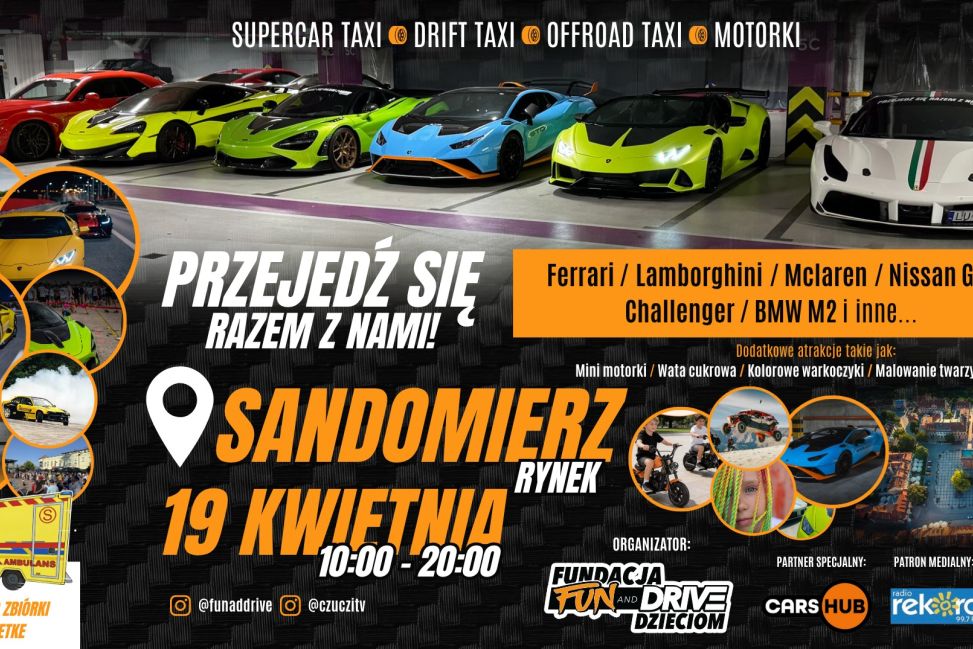 Supersamochody na Rynku w Sandomierzu. Charytatywny piknik dla dzieci już w niedzielę