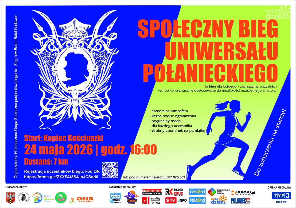Bieg dla każdego już w maju. Społeczny Bieg Uniwersału Połanieckiego na Kopcu Kościuszki