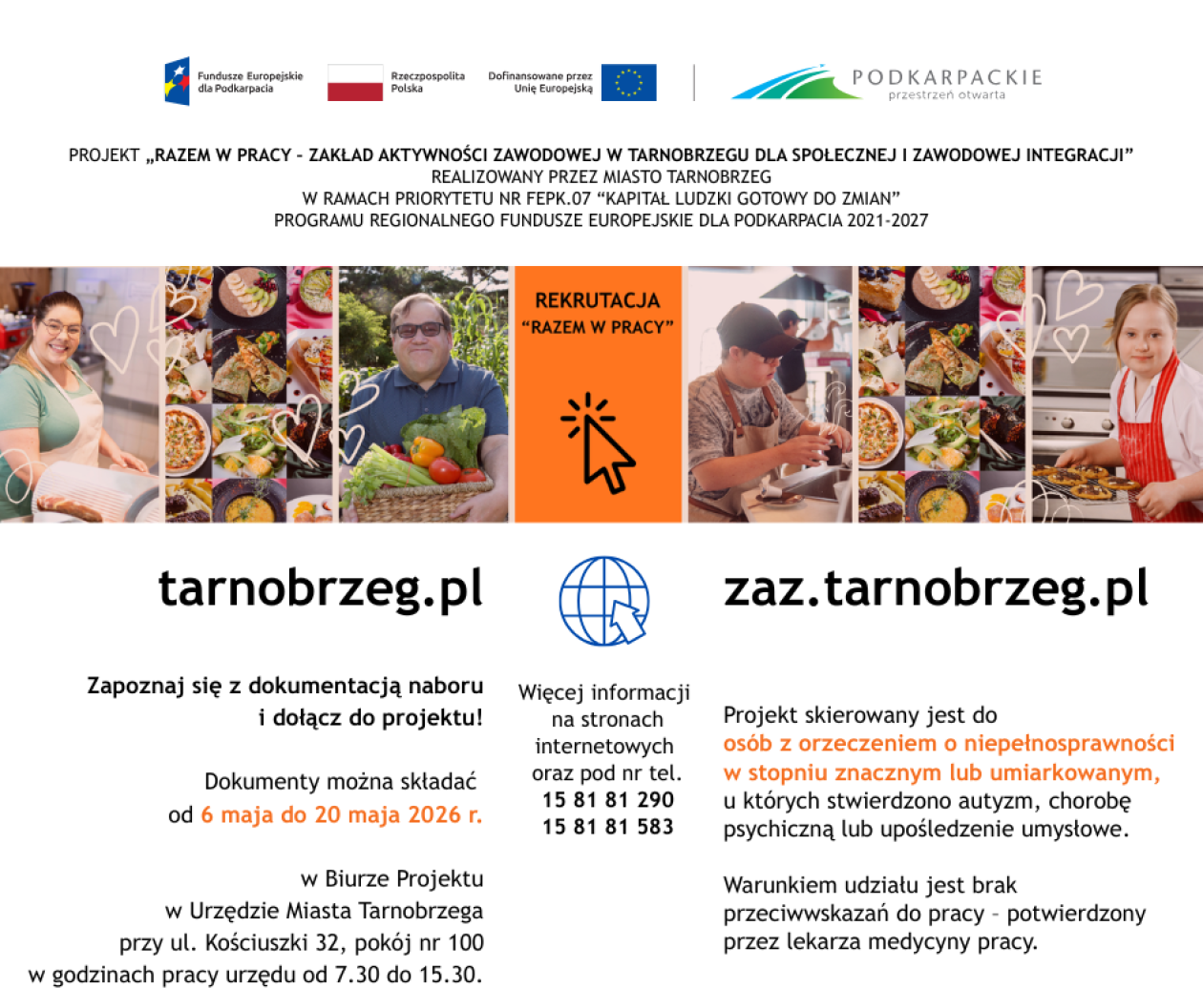 Tarnobrzeg uruchamia rekrutację do projektu „Razem w pracy”