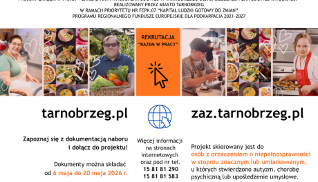 Tarnobrzeg uruchamia rekrutację do projektu „Razem w pracy”