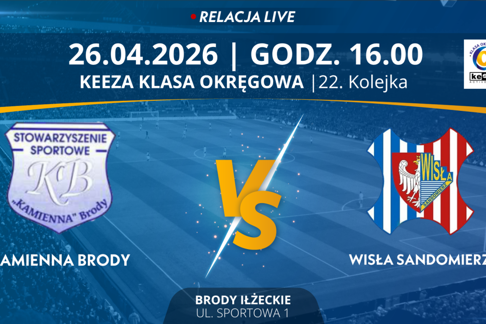 Mecz 22. kolejki KEEZA Klasy Okręgowej: Kamienna Brody - Wisła Sandomierz