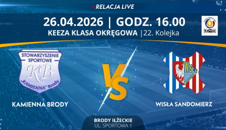 Mecz 22. kolejki KEEZA Klasy Okręgowej: Kamienna Brody - Wisła Sandomierz