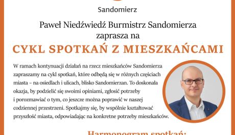 Burmistrz Sandomierza zaprasza mieszkańców na spotkania. Rusza cykl rozmów w różnych częściach miasta