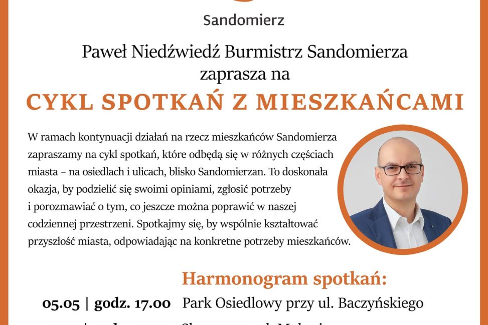 Sandomierz zaprasza mieszkańców na otwarte spotkania z burmistrzem