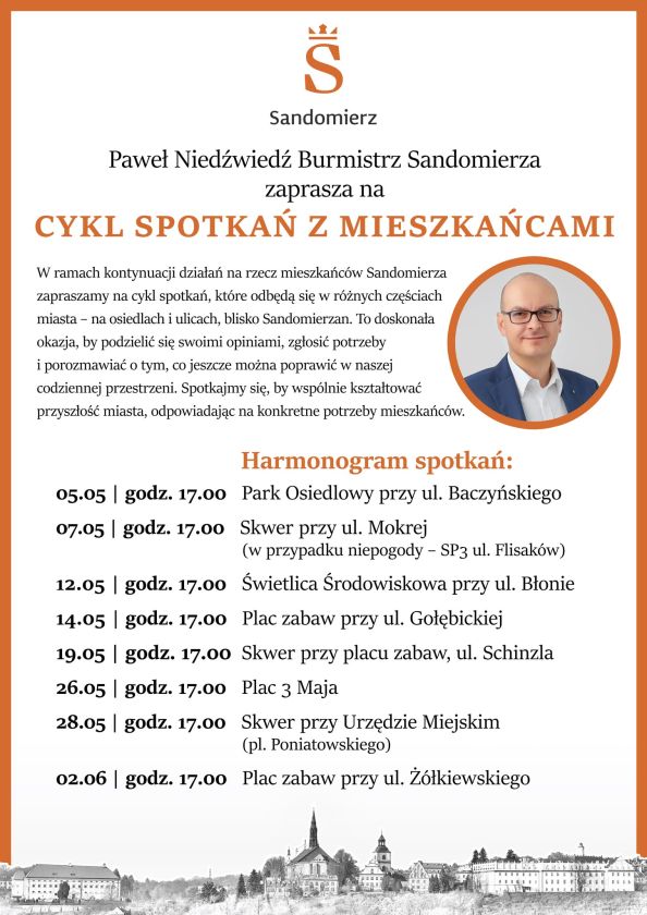Sandomierz zaprasza mieszkańców na otwarte spotkania z burmistrzem