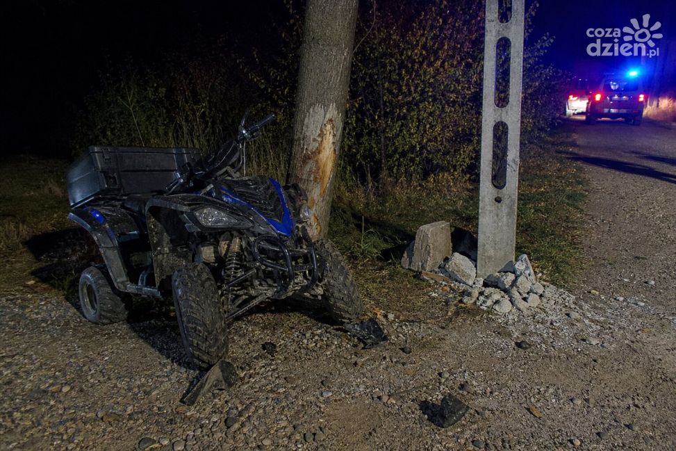Groźny wypadek quada pod Sandomierzem – nastolatek stracił panowanie nad pojazdem