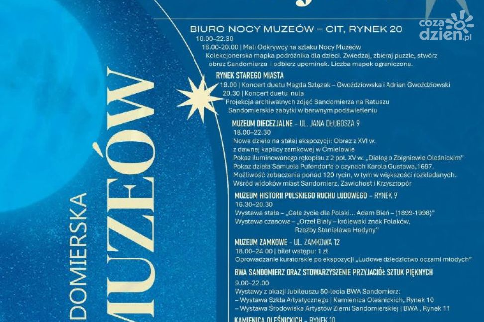 Sandomierz rozbłyśnie kulturą – Noc Muzeów 2026 pełna atrakcji i wydarzeń