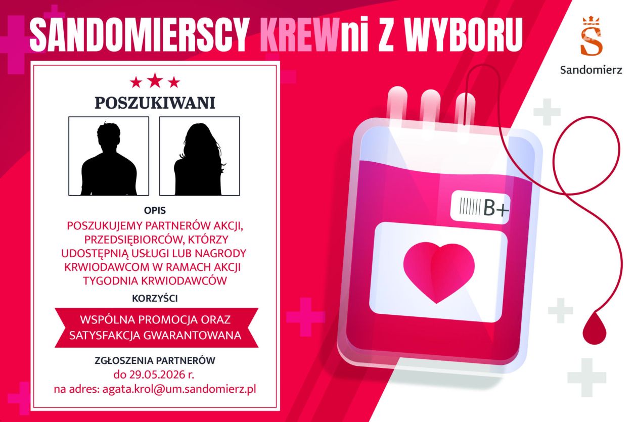 „Sandomierscy KREWwni z Wyboru” szukają partnerów. Ruszyła akcja wspierająca krwiodawców