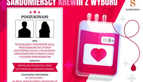 „Sandomierscy KREWwni z Wyboru” szukają partnerów. Ruszyła akcja wspierająca krwiodawców