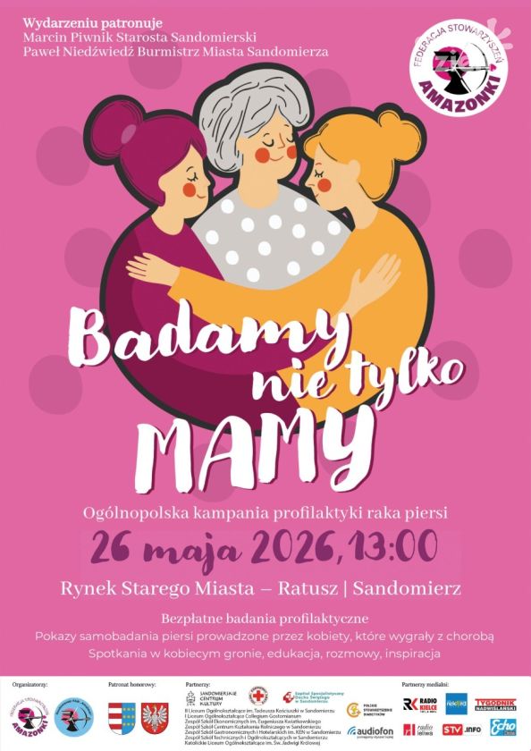 „Badamy nie tylko MAMY” w Sandomierzu. Akcja profilaktyczna dla kobiet już 26 maja