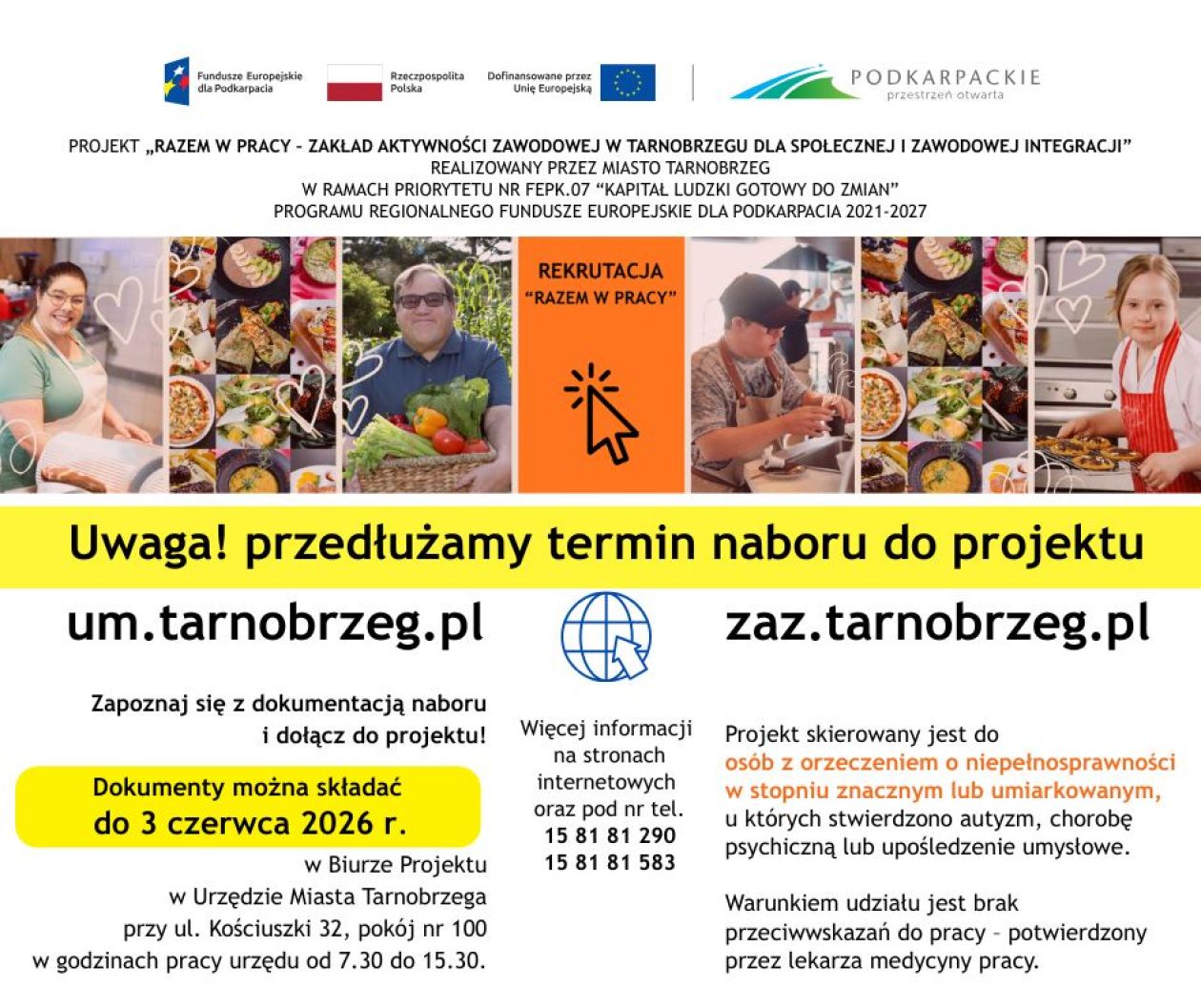 Przedłużono nabór do projektu „Razem w pracy”. Rekrutacja potrwa do 3 czerwca