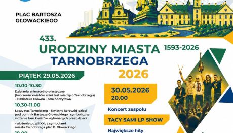 Tarnobrzeg przygotowuje się do obchodów 433. urodzin miasta. W programie koncerty, piknik rodzinny i wydarzenia dla mieszkańców