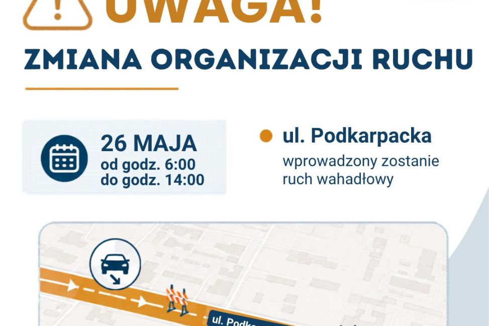 Utrudnienia w Tarnobrzegu. Czasowa zmiana organizacji ruchu na ul. Podkarpackiej