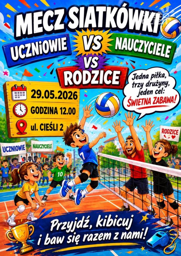 Siatkarskie emocje i rodzinna rywalizacja – uczniowie, nauczyciele i rodzice staną do wspólnej gry