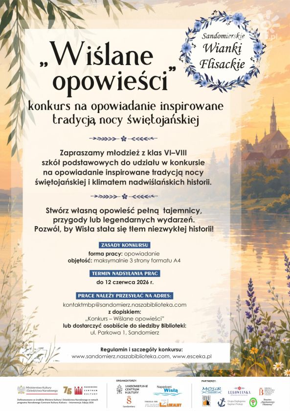 „Wiślane opowieści” – konkurs literacki dla młodzieży w Sandomierzu