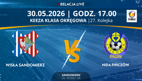 Mecz 27. kolejki KEEZA Świętokrzyskiej Klasy Okręgowej: Wisła Sandomierz - Nida Pińczów